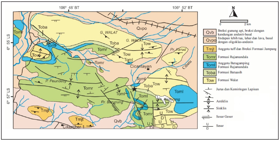 Gambar 5. Peta geologi Gunung Walat dan wilayah sekitarnya