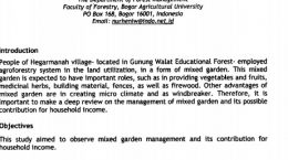 2010_Mixed Garden Management And Its Contribution To Household Income Of Farmers In Hegarmanah Village, Sub-District Of Cicantayan, Sukabumi District