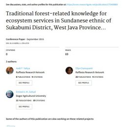 2015_Traditional forest-related knowledge for ecosystem services in Sundanese ethnic of Sukabumi District