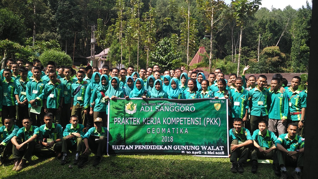 Praktik Kerja Kompetensi Geomatika SMK Adi Sanggoro Bogor tahun 2018